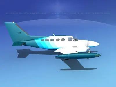 Cessna 414 Chancellor V11 3D model