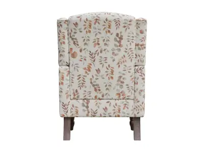 Botanical Upholstered Accent Chair With Wood Legs Low-poly 3D model