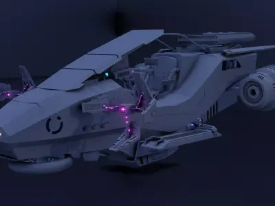 Hover bike Low-poly 3D model