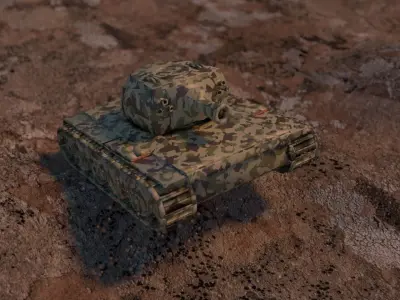Toy Tank Low-poly 3D model