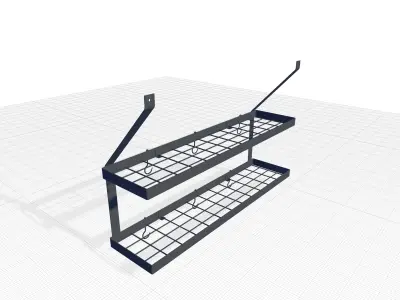 Custom Wall Mounted Double Pot Rack 3D model purchase