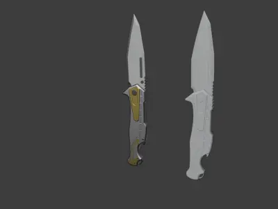 Scifi Knife Damas lame  Low-poly 3D model