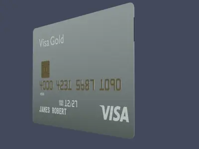 credit card Low-poly 3D model