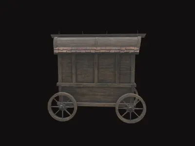Medieval Cart V11 Low-poly 3D model