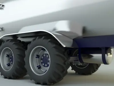 truck water trailer 3D model