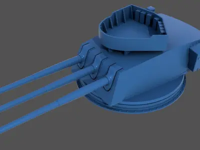152mm WW2 Italian turret - Personal license - 1-200 scale 3D print model