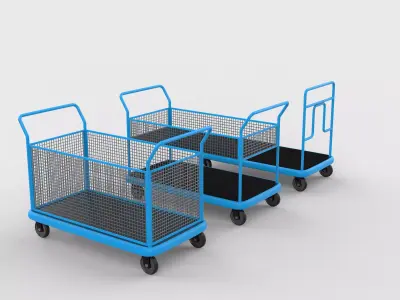 Warehouse Trolleys 3D model