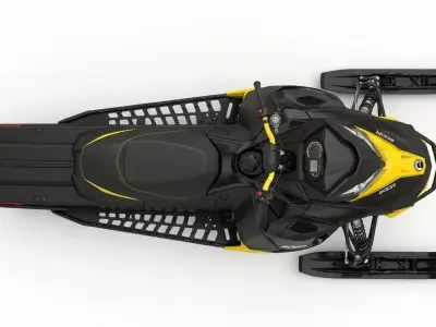High Performance Modern Snowmobile Low-poly 3D model