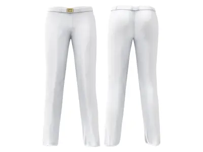 Women Summer White Navy Officer Military Uniform Outfit Low-poly 3D model