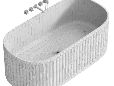 Sereno Terracotta Concrete Freestanding 3D model
