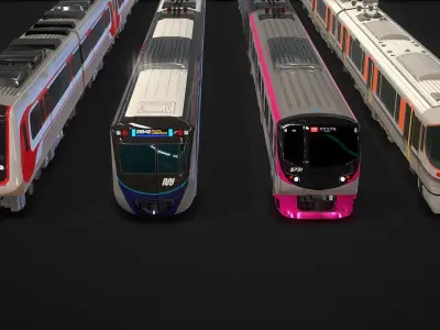 Electric Passenger Train Package Vol 1 3D model