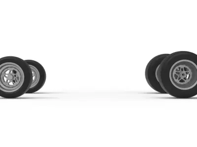 Wheel Set of Pavement Silver Crown Car Scale 1 to 25 3D print model