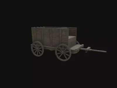 Medieval Carriage V02 Low-poly 3D model