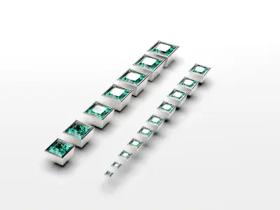 princess shape bezel flush setting ring heads 3D print model