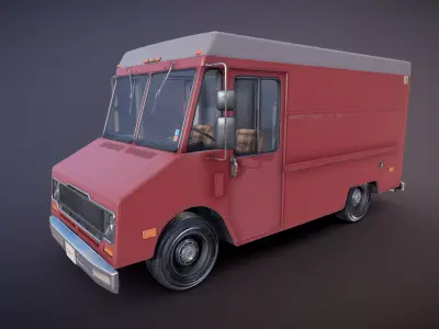 Generic american BoxVan Low-poly 3D model