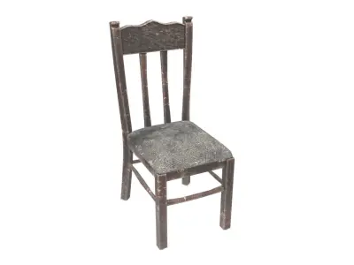 Antique Dining Table Set Low-poly 3D model