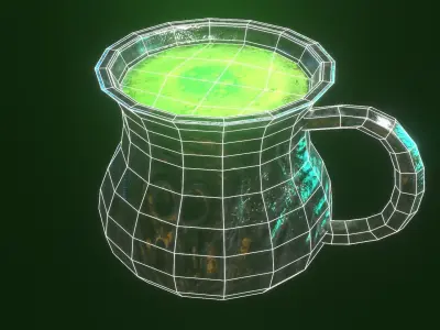 Stylize Iron Jug Free low-poly 3D model