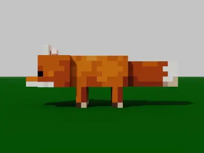 MineCraft fox model Low-poly 3D model