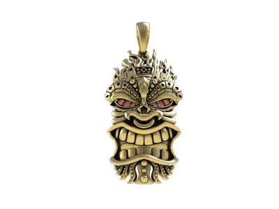 Antique African Tribal Mask Pendant 3D print model