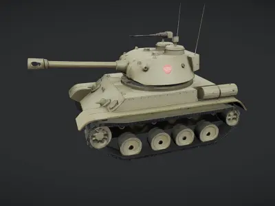 military tank on black background 3D model