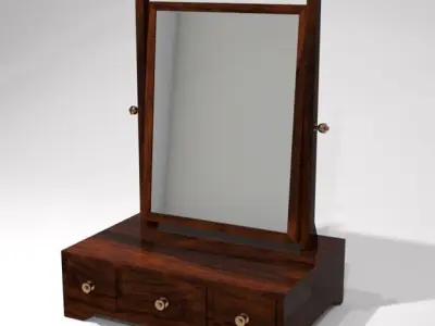 Antique dressing table mirror Low-poly 3D model