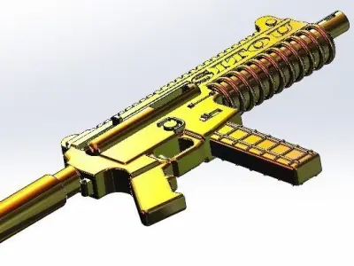GUN 9mm Ar-15 Pistol Low-poly 3D model