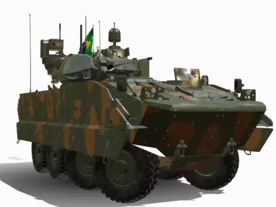 iveco guarani 8x8 torre bradley Low-poly 3D model