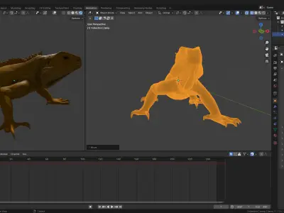 Golden Iguana 3D model
