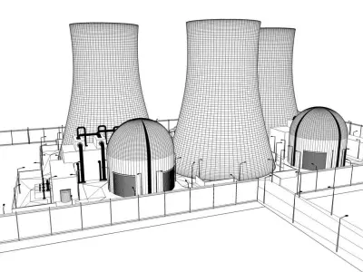 Nuclear power plant model 3D model
