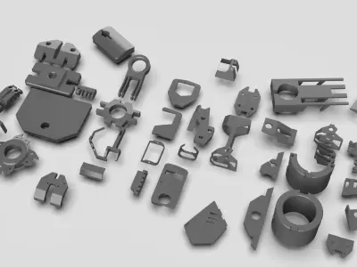 Kitbash VOL3 Mechanical mini pack  3D model