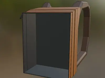 Backpack Low-poly 3D model 9