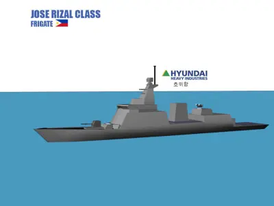 Frigate Jose Rizal Class Low-poly 3D model