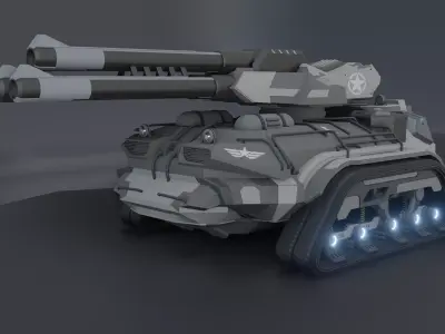 Game tank modal Low-poly 3D model