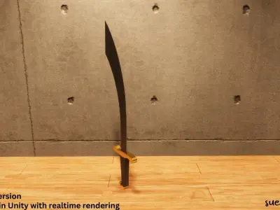 Scimitar - Lowpoly Textured and Colorbased sword Low-poly 3D model