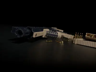 MG- 56 Assault rifle Low-poly 3D model