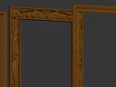 Golden picture frame 3D model