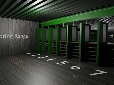 Shooting Range Low-poly 3D model purchase