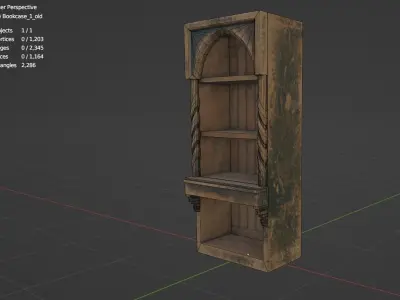Bookcase Low-poly 3D model buy