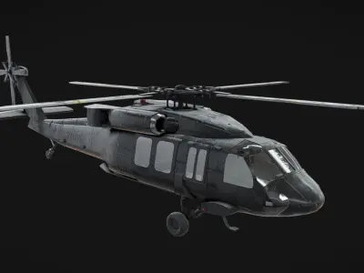 Blackhawk Helicopter Low-poly 3D model