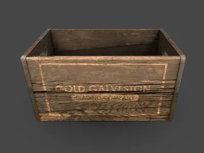 Old Crate Low-poly 3D model get