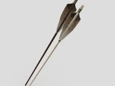 Wooden Arrow 6 Low-poly 3D model
