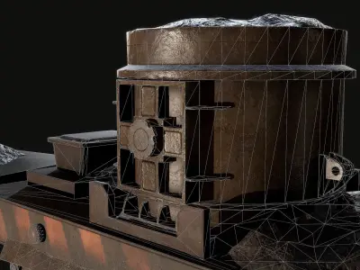 Trolley Barrel Low-poly 3D model