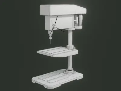 Drilling Machine - Low Poly - Game Ready - PBR Low-poly 3D model