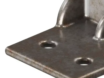 Rusty Square Corner Bracket 3D model