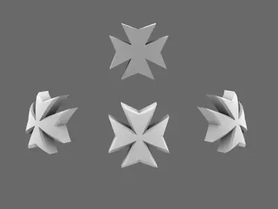 Crusader Knights Maltese Cross Shoulder Symbols 3D print model