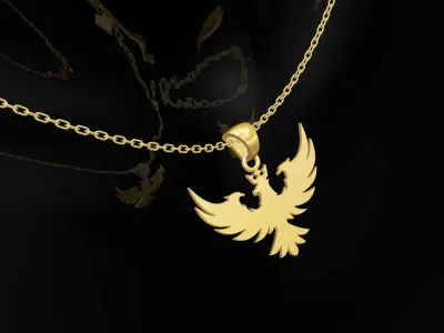 Three Headed Eagle gold pendant jewelry Free 3D print model