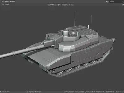 Leclerc TANK BASE MESH Low-poly 3D model