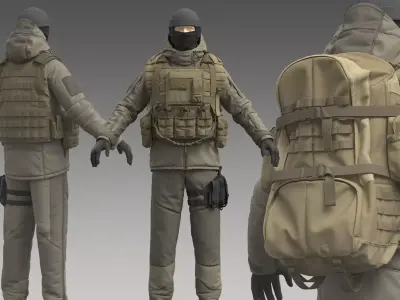Military Uniform Set 3D model