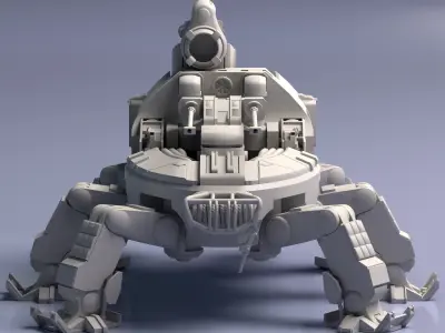 Step Walker Low-poly High-poly UV Low-poly 3D model