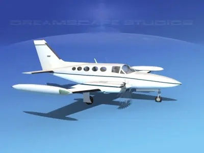 Cessna 414 Chancellor V04 3D model